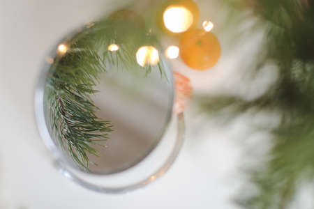 Christmas decorations and New Year holiday background.の写真素材