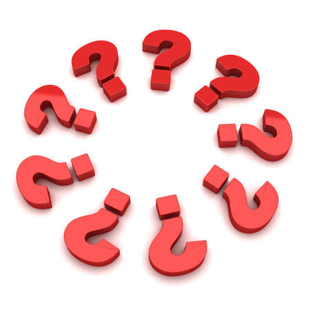 red question mark 3d groupの写真素材