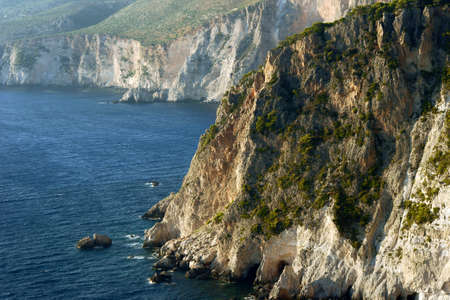 coast with cliff, Zakynthos island, Greeceの写真素材