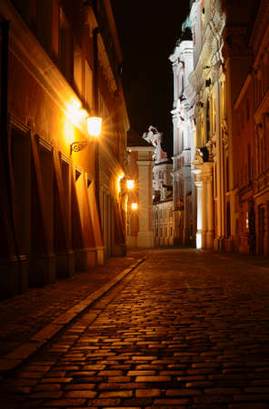 church at night,Poland, Poznanの写真素材