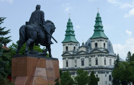 monument to prince Galicki, Ternopil, Ukraine