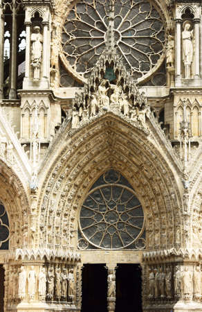 Facade of Cathedral Notre-Dame de Reims, France