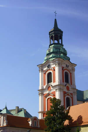 tower of church in Poznan, Polandの写真素材
