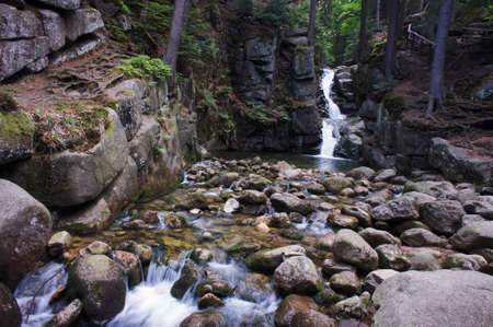 Waterfall PodgÃ³rnej in the Giant Mountains, Polandの写真素材