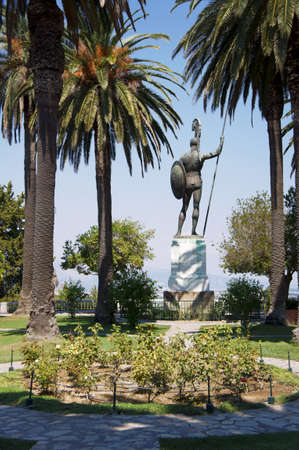 Statue of Achilles in Achilleion palace on the island of Corfu, Greeceの写真素材
