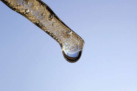  A drop of water on the Icicleの写真素材