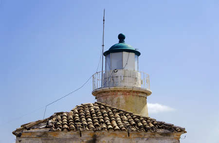 Lighthouse in city of Corfu, Greeceの写真素材
