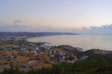 Tourist Fakiraki town on the island of Rhodes, Greeceの写真素材
