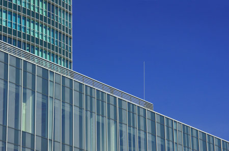 Facades of modern buildings in Poznan