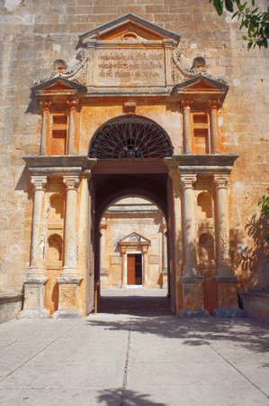 Entrance to the Orthodox monastery on the island of Creteのeditorial素材