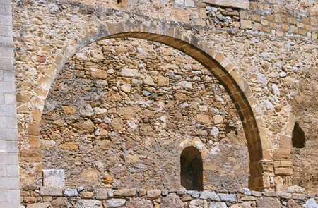 Stone ruins on the Greek aqueduct on island of Creteの写真素材