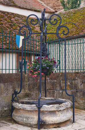 Medieval stone well in Champagne, Franceの写真素材