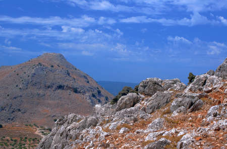 Rocks and boulders in the mountains on the island of Rhodesの写真素材