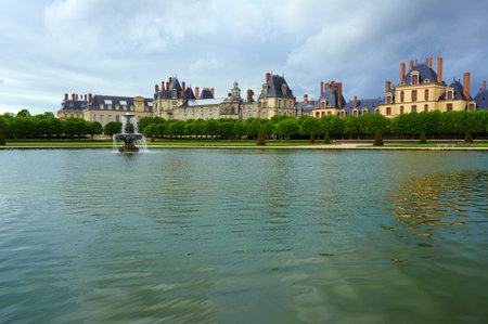 Park and Royal Residence in Fontainebleau, Franceのeditorial素材