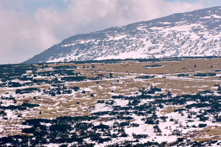 Winter landscape in the Giant Mountains, Polandの写真素材