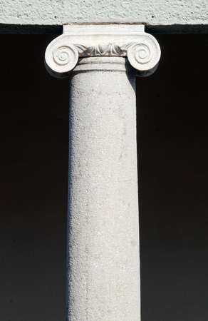 The head of Ionian columns in Kos in Greece