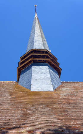 Tower in medieval parish church in Champagne, Franceの写真素材