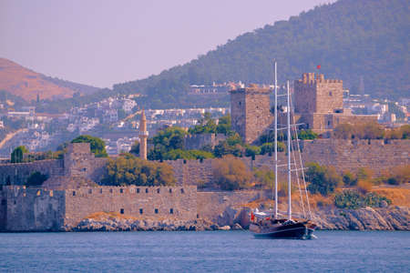 The ruins of a medieval fortress of the Knights in Bodrumの写真素材