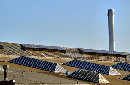 Fragment of an industrial building in Poznanの写真素材