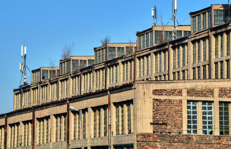 Fragment of an industrial building in Poznanのeditorial素材