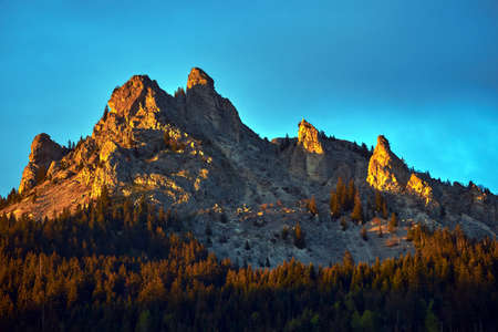 Mountain landscape in the Alps in the French Savoieの写真素材