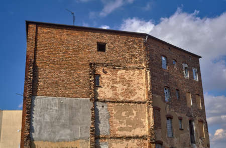 Facade destroyed building in Poznanの写真素材