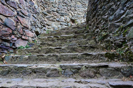 Stone stairs in a medieval castle in Poland