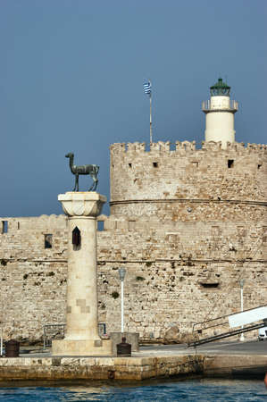 Roe column in the port city of Rhodes