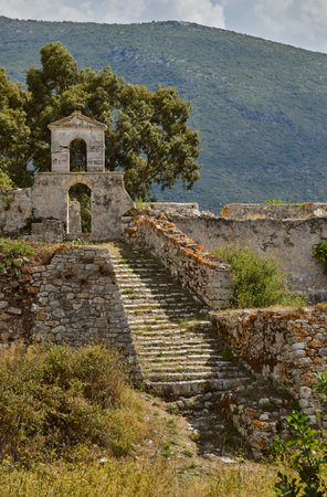 Orthodox chapel in the Venetian fortress of Agia Maura at the Greek island of Lefkadaのeditorial素材