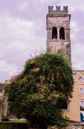 Belfry Orthodox church on the island of Corfu in Greeceの写真素材