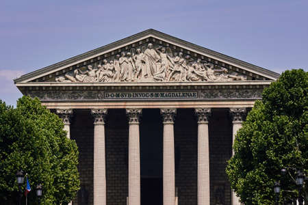Neoclassical temple of the Holy Catholic Magdalene in Parisの写真素材
