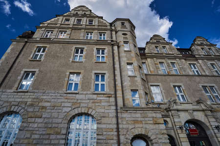 Neorenaissance facade of the building of the university auditorium in Poznanの写真素材
