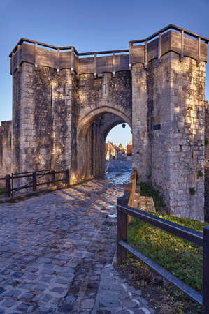 The medieval city gate and ramparts in Provins, Franceの写真素材