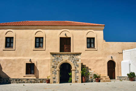 Courtyard Orthodox monastery on the island of Rhodes in Greeceの写真素材