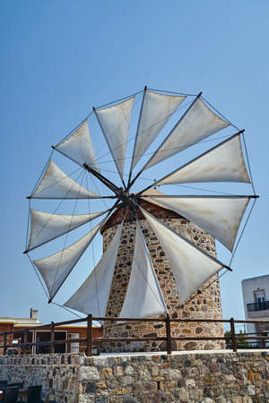 Wings of a traditional windmill on the island of Kos in Greeceの写真素材