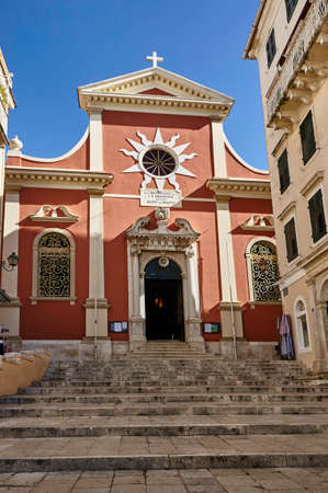 byzantine church in Corfu, Greeceの写真素材