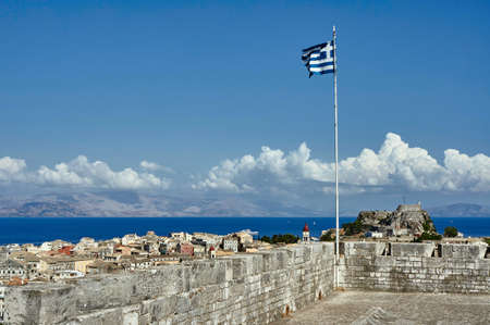 Walls Venetian fortress on the island of Corfuの写真素材
