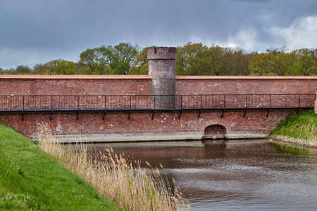 Ruins of the fortification of the Prussian fortress in the town of Kostrzyn on the Oder in Polandの写真素材