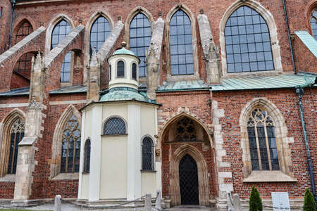 Baroque chapel and portal of a Gothic church in Wroclawの写真素材