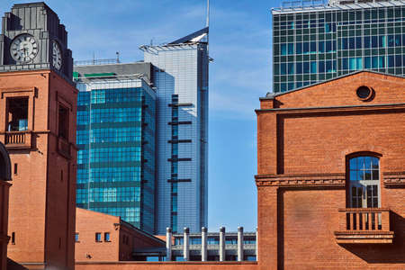 Brick building in Poznan, Polandの写真素材