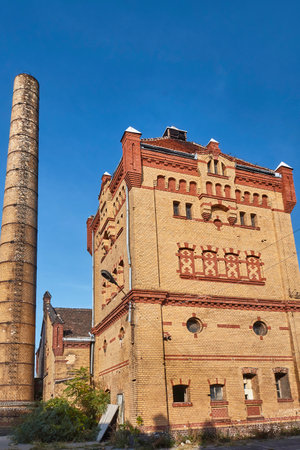 Chimney and buildings of the old slaughterhouse in Poznanのeditorial素材