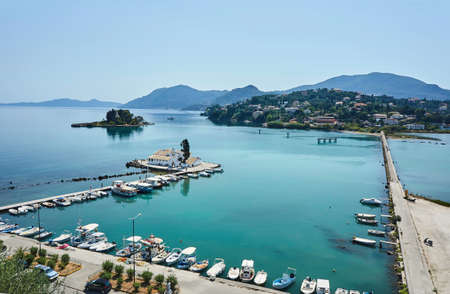 Monastery of Panagia Vlacherna on the Greek island of Corfuの写真素材