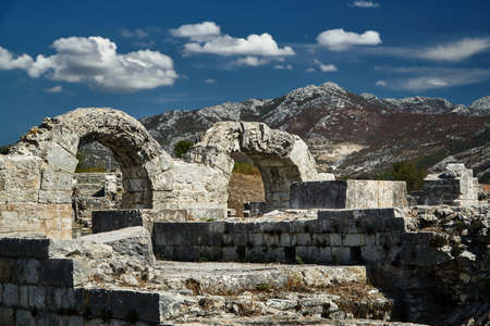 Stone ruins of the Roman city of Salona in Croatiaの写真素材