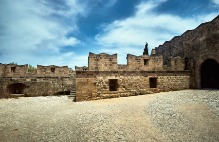 Medieval castle of the Order of the Joannites in the city of Rhodesのeditorial素材