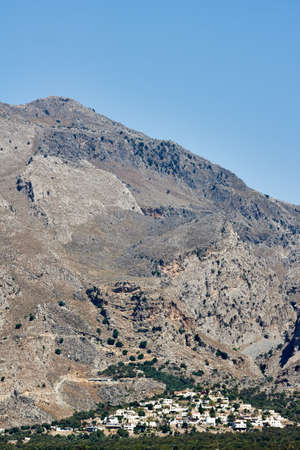 A village in the mountains on the island of Crete, Greeceの写真素材