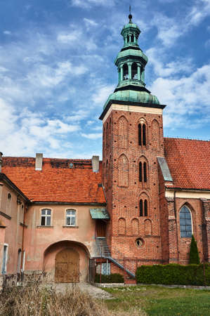 Gothic monastery church with belfry in Gnieznoの写真素材