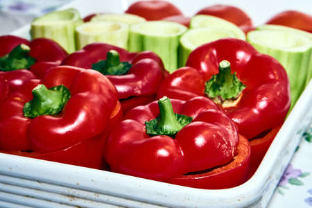 Gemista - stuffed peppers, a dish of Greek cuisineの写真素材