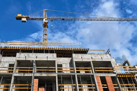 Construction of a residential building in Poznanの写真素材