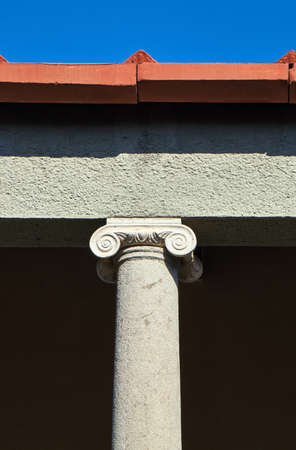 The head of Ionian columns in Kos in Greece