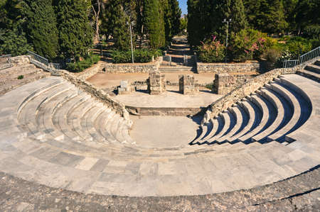 The ruins of the ancient theater in Kos in Greeceの写真素材